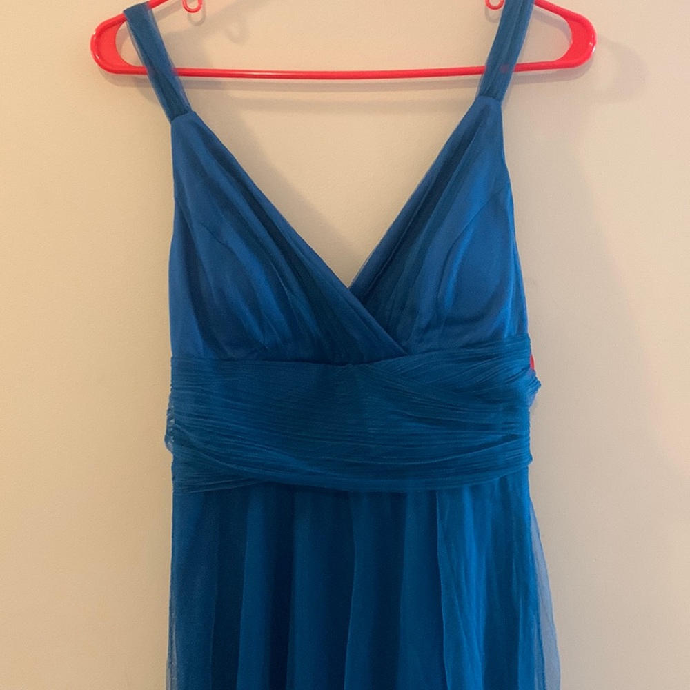 NWT, Ever-pretty v neck floor length empire waist tulle dress, Teal, S